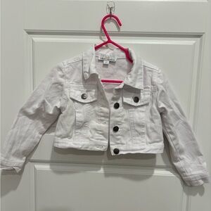 Bailey’s Blossoms 2T Cropped White Denim Jacket